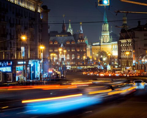 Street, city, building, and moscow